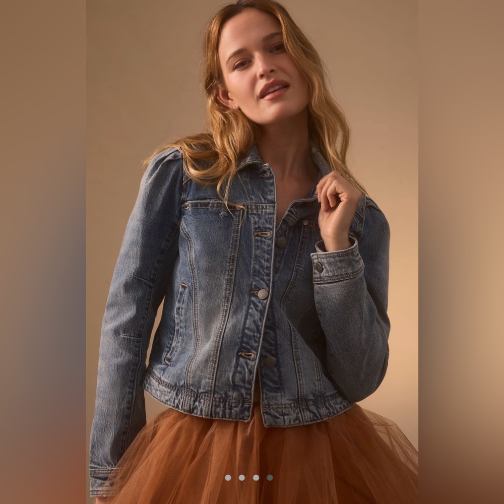 Anthropologie Pilcro Puff Sleeve Denim Jacket